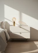 Cream Wood 2-Drawer Nightstand | Splendido Celine | Oroa.com
