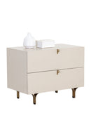Cream Wood 2-Drawer Nightstand | Splendido Celine | Oroa.com