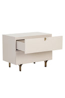 Cream Wood 2-Drawer Nightstand | Splendido Celine | Oroa.com