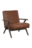 Brown Leather Channeled Lounge Chair | Splendido Peyton | Oroa.com