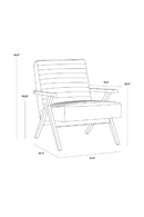 Brown Leather Channeled Lounge Chair | Splendido Peyton | Oroa.com