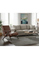 Brown Leather Channeled Lounge Chair | Splendido Peyton | Oroa.com