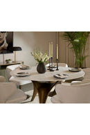 White Marble Round Dining Table | Splendido Bijon | Oroa.com