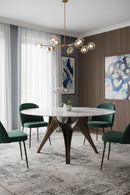 White Marble Round Dining Table | Splendido Bijon | Oroa.com