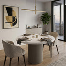 Round Marble-Look Indoor/Outdoor Dining Table | Splendido Nicolette