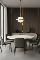 Round Marble-Look Indoor/Outdoor Dining Table | Splendido Nicolette | Oroa.com