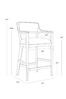 Oak Wood Frame Leather Barstool | Splendido Brylea | Oroa.com