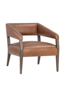 Brown Oak Leather Lounge Chair | Splendido Carlyle | Oroa.com