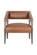 Brown Oak Leather Lounge Chair | Splendido Carlyle | Oroa.com