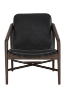 Black Leather Oak Lounge Chair | Splendido Cinelli | Oroa.com