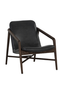 Black Leather Oak Lounge Chair | Splendido Cinelli | Oroa.com