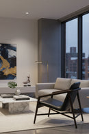 Black Leather Oak Lounge Chair | Splendido Cinelli | Oroa.com