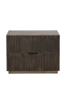Taupe Fluted Wooden 2-Drawer Nightstand | Splendido Carlin | Oroa.com