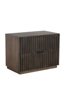 Taupe Fluted Wooden 2-Drawer Nightstand | Splendido Carlin | Oroa.com