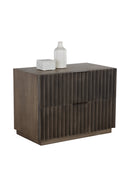 Taupe Fluted Wooden 2-Drawer Nightstand | Splendido Carlin | Oroa.com