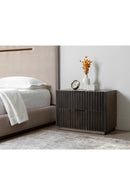 Taupe Fluted Wooden 2-Drawer Nightstand | Splendido Carlin | Oroa.com