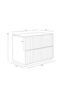 Taupe Fluted Wooden 2-Drawer Nightstand | Splendido Carlin | Oroa.com