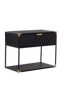 Minimalist Black & Brass Nightstand | Splendido Doone | Oroa.com