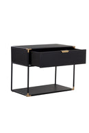 Minimalist Black & Brass Nightstand | Splendido Doone | Oroa.com