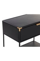 Minimalist Black & Brass Nightstand | Splendido Doone | Oroa.com