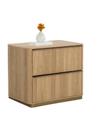 Reeded Oak 2-Drawer Nightstand | Splendido Kalla | Oroa.com