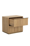 Reeded Oak 2-Drawer Nightstand | Splendido Kalla | Oroa.com