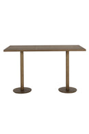 Antique Brass Rectangular Bar Table | Splendido Corina