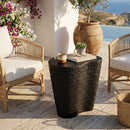 Black Ridged Indoor/Outdoor End Table | Splendido Mojave
