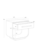 Modern Oak Curved Nightstand | Splendido Tarrant | Oroa.com