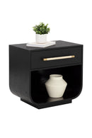 Modern Oak Curved Nightstand | Splendido Tarrant | Oroa.com
