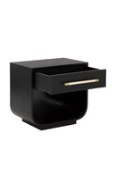 Modern Oak Curved Nightstand | Splendido Tarrant | Oroa.com
