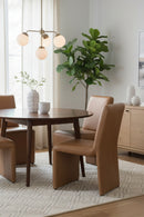 Hospitality furniture - Brown Leather Dining Chair - www.oroatrade.com