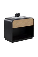 Champagne Gold Accented Black Nightstand | Splendido Algarve | Oroa.com
