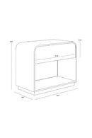 Champagne Gold Accented Black Nightstand | Splendido Algarve | Oroa.com