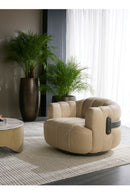 Oak Base Barrel Swivel Armchair | Splendido Tadeo | Oroa.com