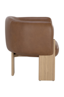 Brown Leather Curved Lounge Chair | Splendido Trine | Oroa.com