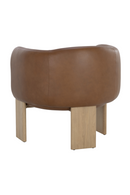 Brown Leather Curved Lounge Chair | Splendido Trine | Oroa.com