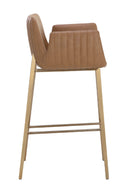 Leather-Look Channeled Arm Bar Stool | Splendido Lucano | Oroa.com