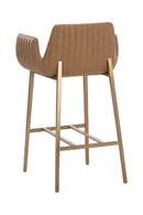 Leather-Look Channeled Arm Bar Stool | Splendido Lucano | Oroa.com