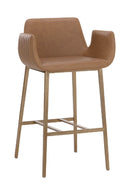 Leather-Look Channeled Arm Bar Stool | Splendido Lucano | Oroa.com