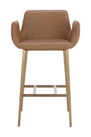 Leather-Look Channeled Arm Bar Stool | Splendido Lucano | Oroa.com
