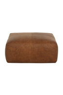 Brown Leather Square Ottoman | Splendido Elio | Oroatrade.com