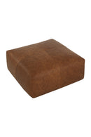 Brown Leather Square Ottoman | Splendido Elio | Oroatrade.com