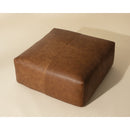 Brown Leather Square Ottoman | Splendido Elio | Oroatrade.com