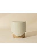 Cream Cylindrical Indoor/Outdoor End Table | Splendido Patras | Oroa.com
