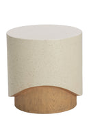 Cream Cylindrical Indoor/Outdoor End Table | Splendido Patras | Oroa.com