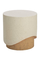 Cream Cylindrical Indoor/Outdoor End Table | Splendido Patras | Oroa.com