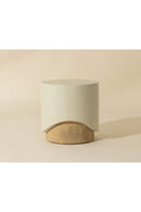 Cream Cylindrical Indoor/Outdoor End Table | Splendido Patras | Oroa.com