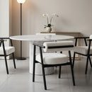 Hospitality furniture - White Boucle Dining Armchair - www.oroatrade.com
