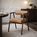 Hospitality furniture - Brown Leather Dining Armchair - www.oroatrade.com